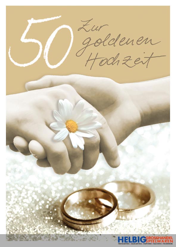 Glückwunschkarte Goldene Hochzeit "50"01028