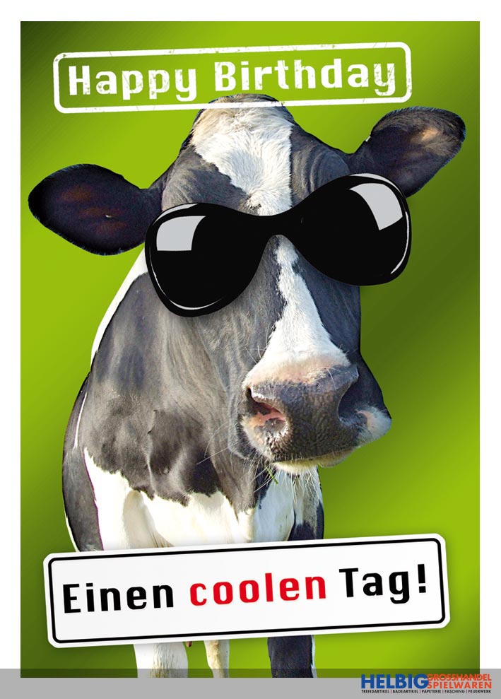 Glückwunschkarte Geburtstag Einen coolen Tag Kuh