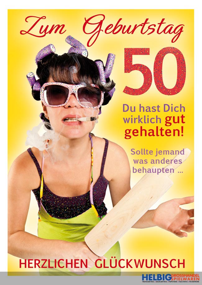 Glückwunschkarte 50. Geburtstag "Gut gehalten"-03027
