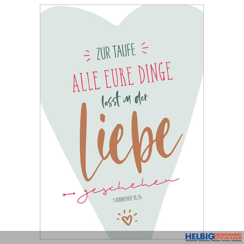 Glückwunschkarte Taufe in der Liebe geschehen