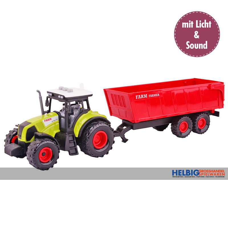 Farm-Traktor m. Anhänger Farm Truck Spielset m. Licht