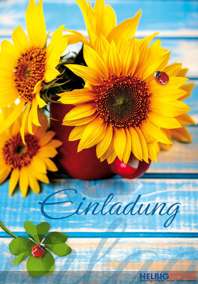 Neutrale Einladungskarten &ldquo;Einladung-Sonnenblume&rdquo;-54001