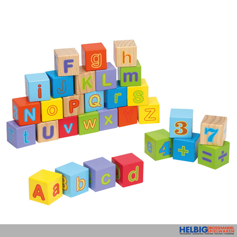 Holz Bausteine Buchstaben Zahlen 30 Tlg 80035