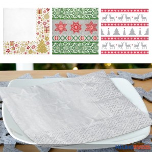 Servietten "X-Mas/Weihnachten" 20er Pack - sort.