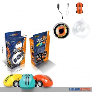 Mini-USB-Auto-Set "Rapid Racer 360 Spin" 3-sort. m. Licht