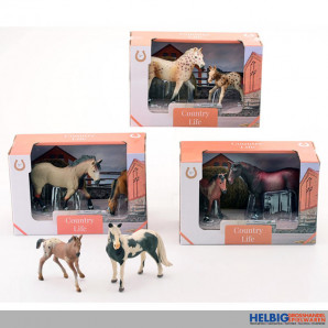 Spielfiguren-Set "Stute & Fohlen - Country Life" 4-sort.
