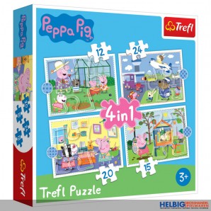 Kinder-Puzzle 4-in-1 "Peppa Pig 12 + 15 + 20 + 24 Teile"
