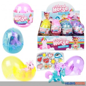 Einhorn-Ei "Dream Horse Surprise Egg" mit Aufkleber - sort.