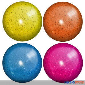 Buntball "Glitter" 13 cm sort. - ohne Luft