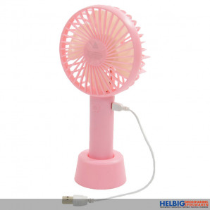 Akku-USB-Handventilator mit Standfuß - sort.