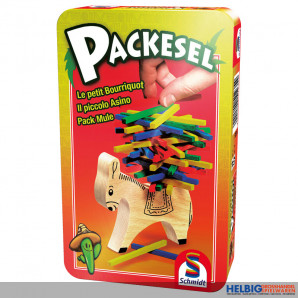 Gesellschaftsspiel "Packesel" - in Metallbox