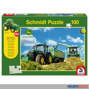 Kinder-Puzzle "John Deere Traktor 7310R" m. Modell 100 Teile
