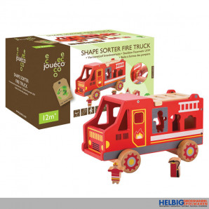 Holz-Spielzeug "Steckbox Feuerwehr-Auto LKW" - 26 cm