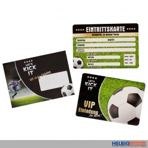 Party-Einladungen 8er Set "Let's Kick It - VIP Einladung"