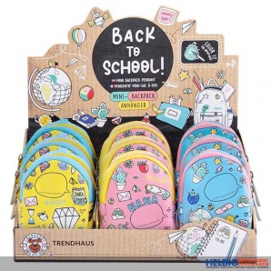 Mini-Rucksack Anhänger "Back to school" - 3-sort.