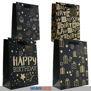 Geschenktüte Geburtstag "Happy Birthday" medium - sort.