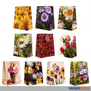 Geschenktüte "Blumen-Motive" medium - sortiert
