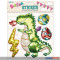 3D Ballon-Sticker "Drache/Dinosaurier"