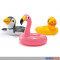 Schwimmring-Badetiere "Ente/Flamingo/Pinguin" 60 cm -3-sort.