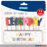 Geburtstags-Kerzen-Set "Happy Birthday" - 13-tlg.