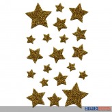 Stern-Sticker mit Glimmer "Gold"