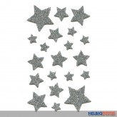 Stern-Sticker mit Glimmer "Silber"