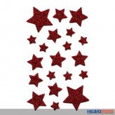 Stern-Sticker mit Glimmer "Rot"