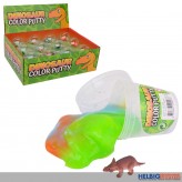 Multicolor-Knete m. Dinosaurier "Dinosaur Color Putty" Dis.