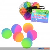 Flummi-Spring-Bälle 6er Set "Neon Bouncing Balls" im Netz