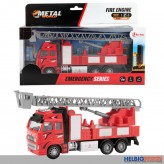 Metall-Auto "Feuerwehr-Leiterwagen" 1:38 mit Rückzug