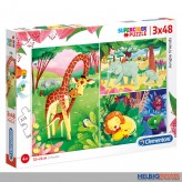 Kinder-Puzzle "Dschungeltiere / Jungle friends" 3 x 48 Teile