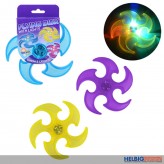 Wurf-Stern "Flying Disk" mit Licht - 15 cm - 3-sort.