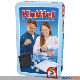Gesellschaftsspiel "Kniffel" m. Würfelbecher - in Metallbox