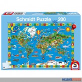 Kinder-Puzzle "Weltkarte - deine bunte Erde" 200 Teile