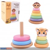 Holz-Stapelturm "Tiere/Wildies Family" 2-sort.