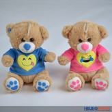 Plüschtier "Teddy-Bär mit Smiley-Pullover" 20 cm - 2-sort.