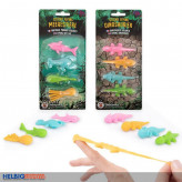 Gummi-Schuß-Tiere "Dinos & Meerestiere" 4er Set - sort.