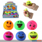 Quetsch-Ball "Squeeze Strechting Ball Emoji" 6 cm - sort.