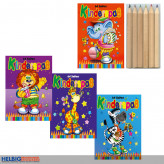 Mini Mal-& Rätselbuch"Kinderspaß" mit Stiften - sort.
