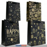 Geschenktüte Geburtstag "Happy Birthday" medium - sort.