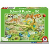 Kinder-Puzzle "Tiere im Regenwald" 100 Teile