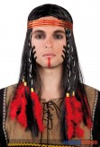 Perücke "Indianer" m. Stirnband